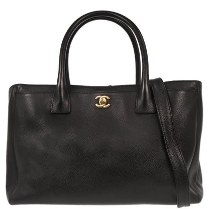 Chanel 2012 Black Calfskin Cerf Executive Tote Bag
