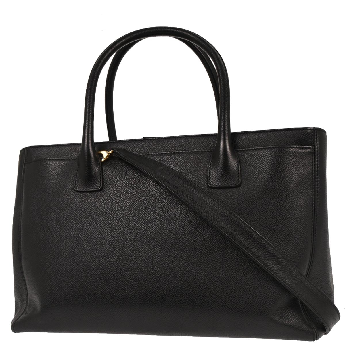 Chanel 2012 Black Calfskin Cerf Executive Tote Bag