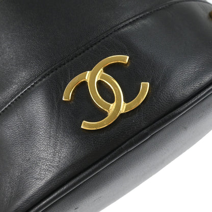 Chanel Black Lambskin Triple CC Drawstring Shoulder Bag