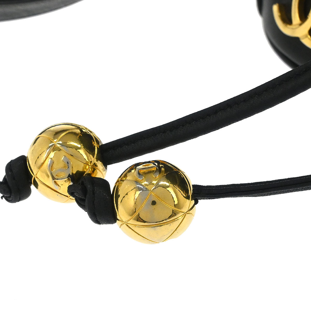 Chanel Black Lambskin Triple CC Drawstring Shoulder Bag