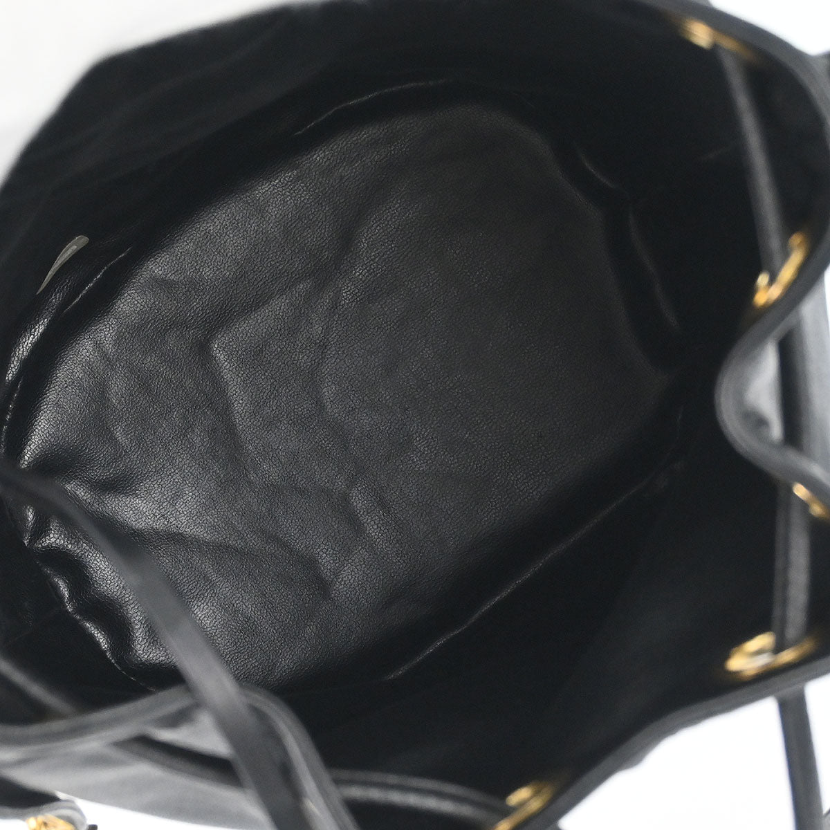 Chanel Black Lambskin Triple CC Drawstring Shoulder Bag