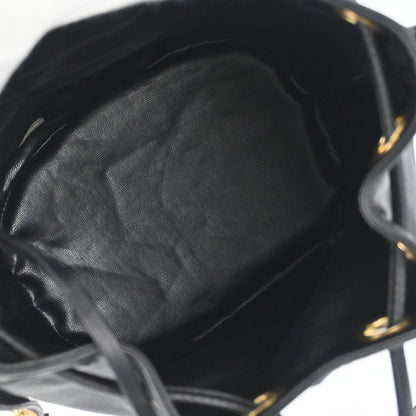 Chanel Black Lambskin Triple CC Drawstring Shoulder Bag