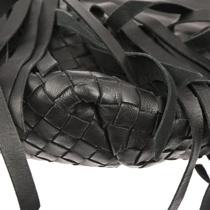 Bottega Veneta Black Intrecciato Fringe Tote Bag