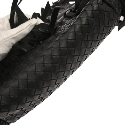 Bottega Veneta Black Intrecciato Fringe Tote Bag