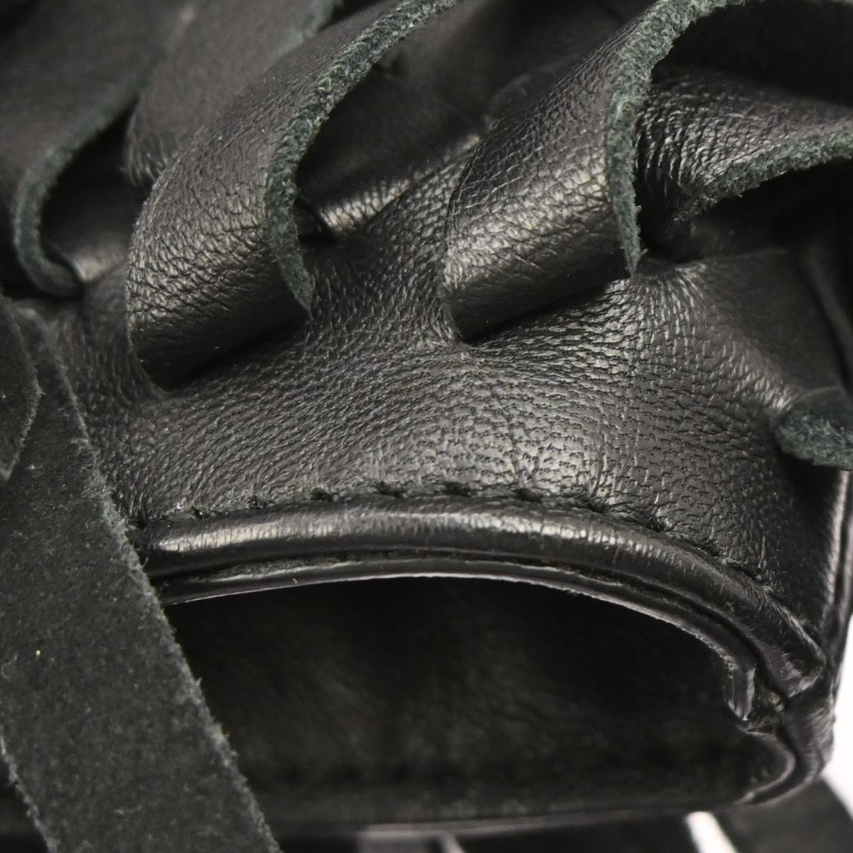 Bottega Veneta Black Intrecciato Fringe Tote Bag