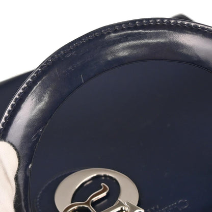 Christian Dior Navy Patent Leather Medium Lady Dior 2way Shoulder Handbag