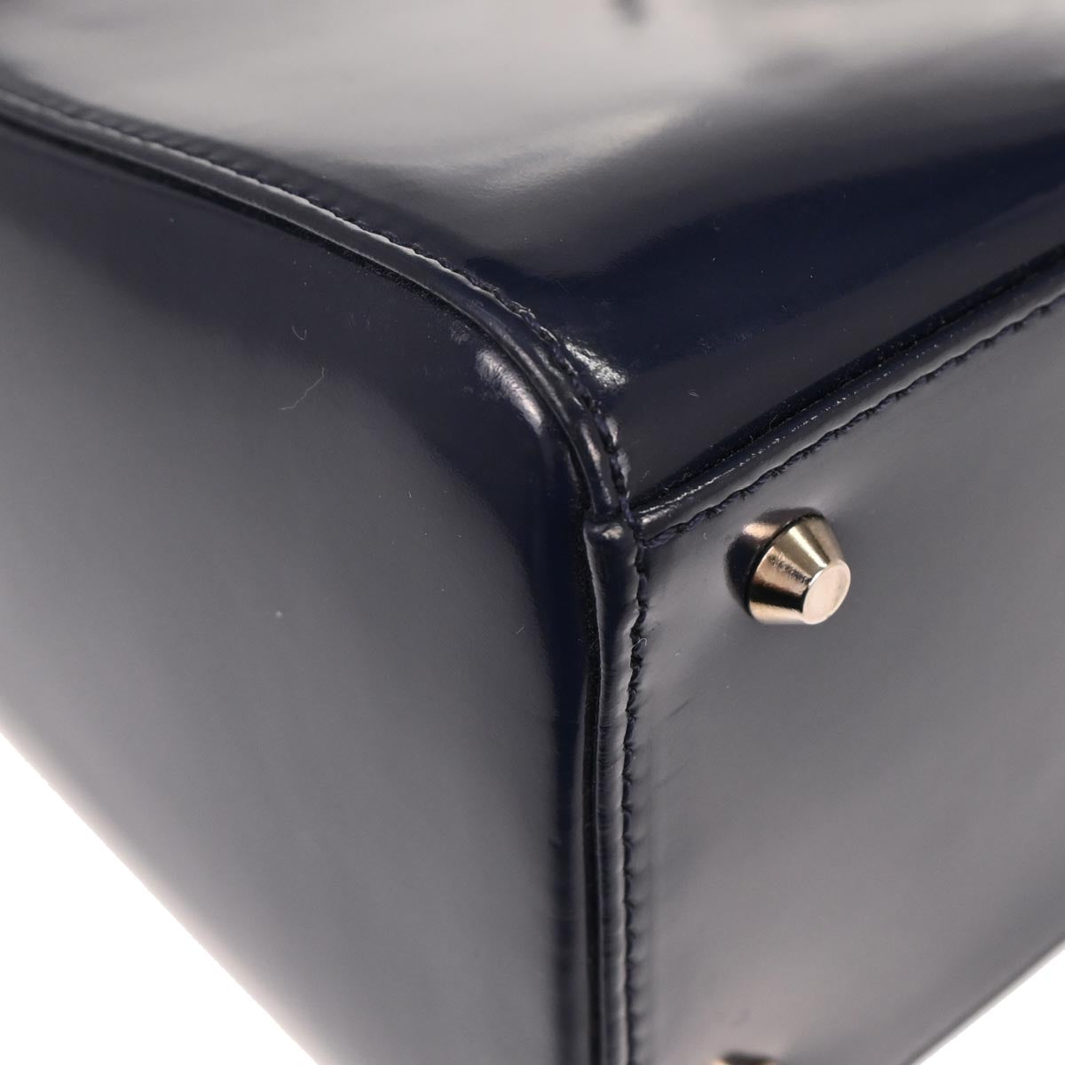 Christian Dior Navy Patent Leather Medium Lady Dior 2way Shoulder Handbag