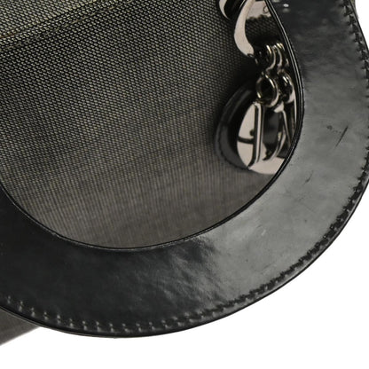 Christian Dior Gray Canvas Lady Dior 2way Shoulder Handbag