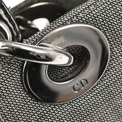 Christian Dior Gray Canvas Lady Dior 2way Shoulder Handbag