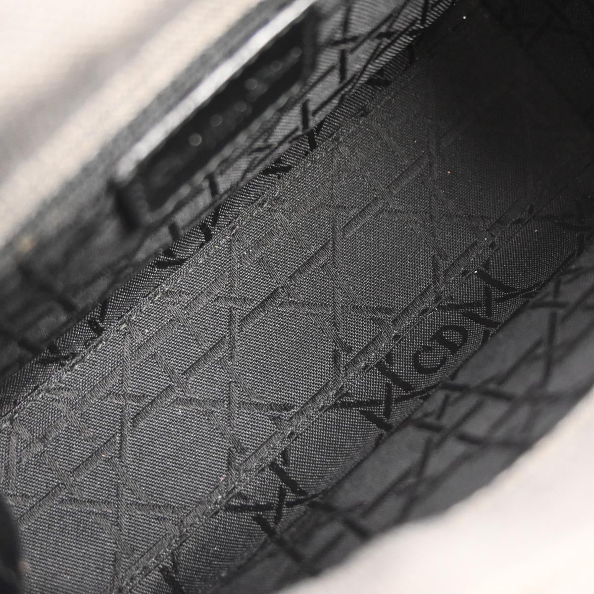 Christian Dior Gray Canvas Lady Dior 2way Shoulder Handbag