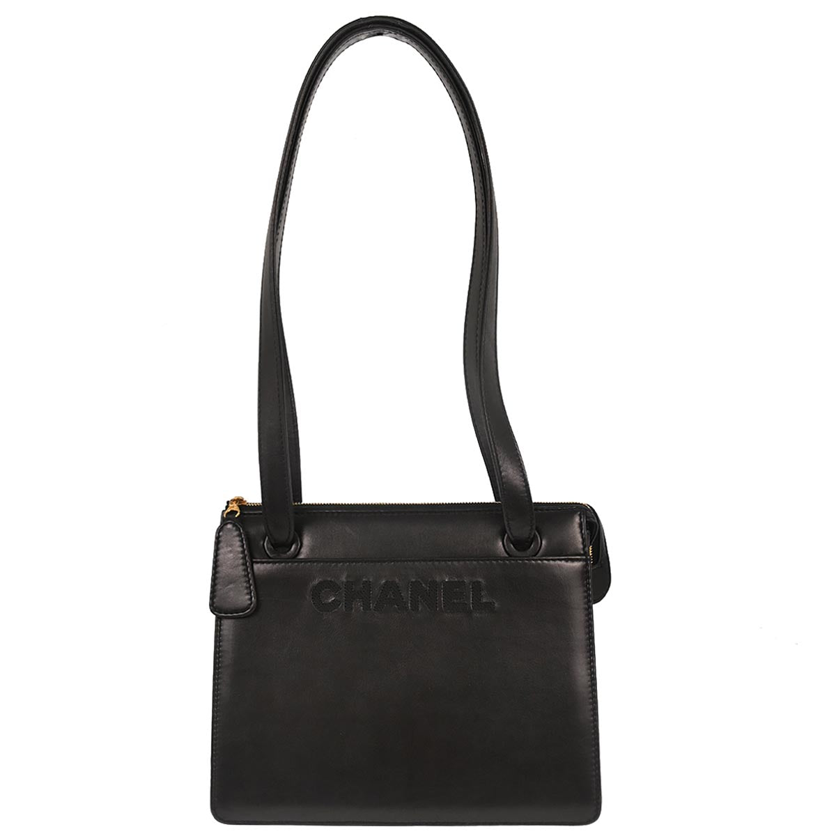 Chanel 1997-1999 Black Calfskin Shoulder Bag
