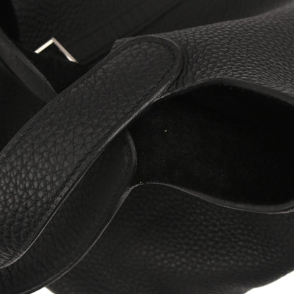 Hermes Black Taurillon Clemence Picotin Lock 22 MM Handbag