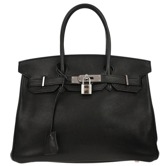 Hermes Black Veau Evergrain Birkin 30 Handbag