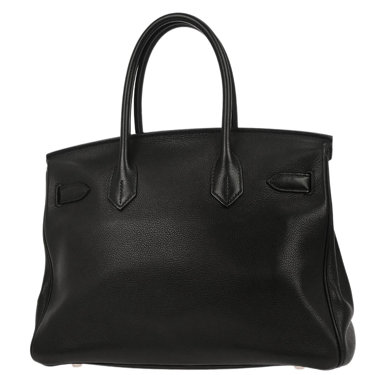 Hermes Black Veau Evergrain Birkin 30 Handbag