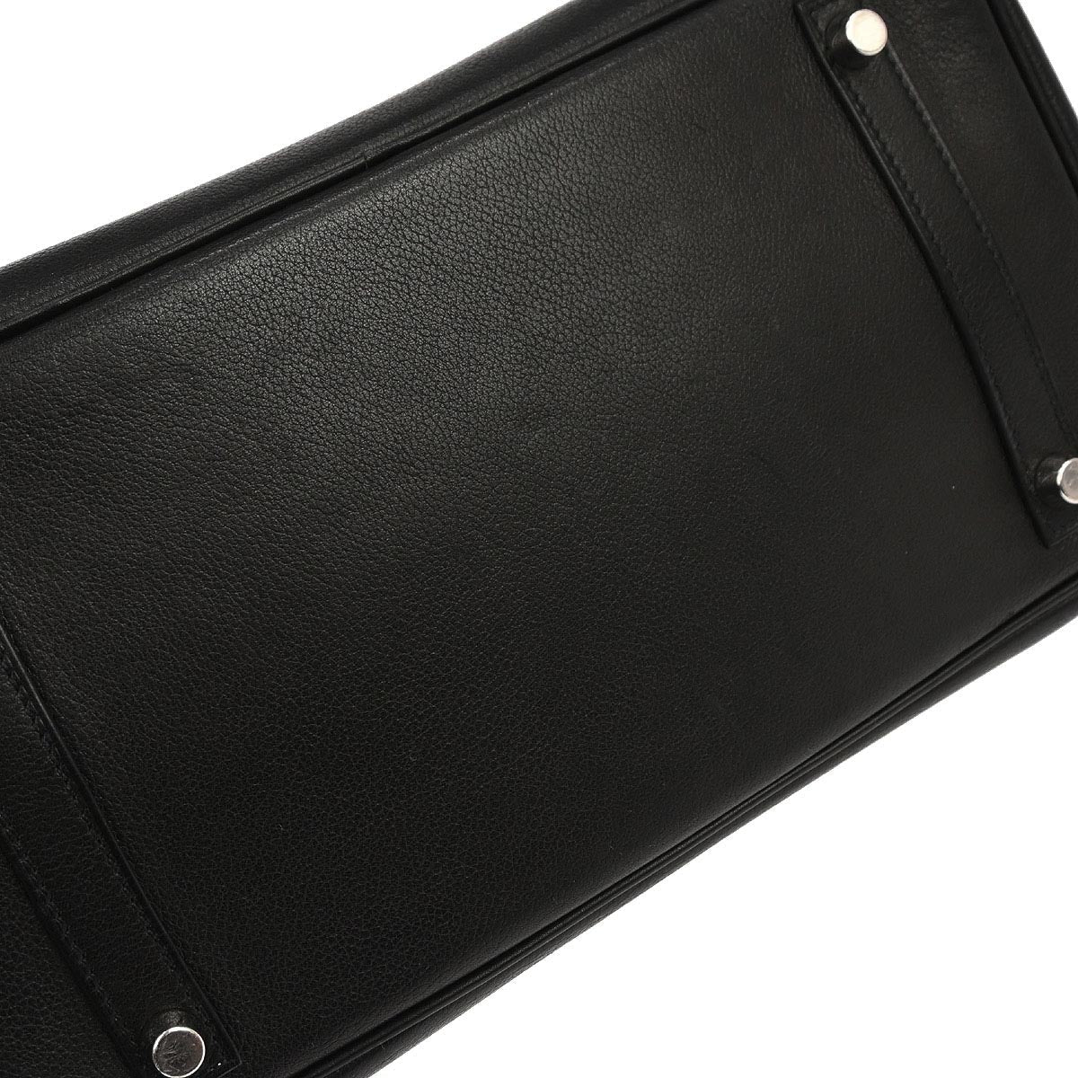 Hermes Black Veau Evergrain Birkin 30 Handbag