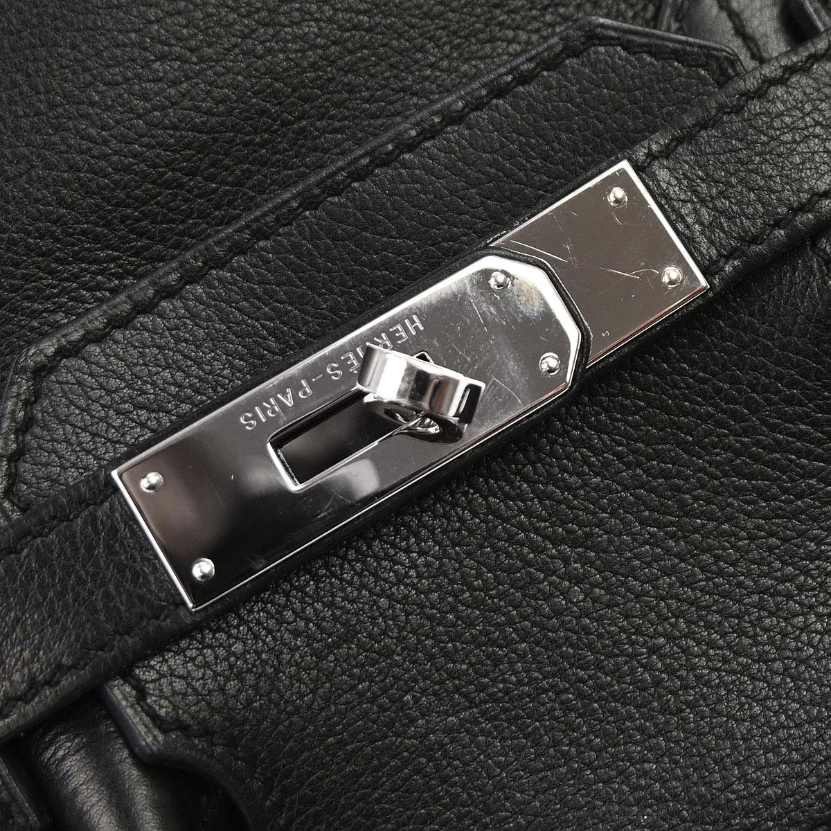 Hermes Black Veau Evergrain Birkin 30 Handbag