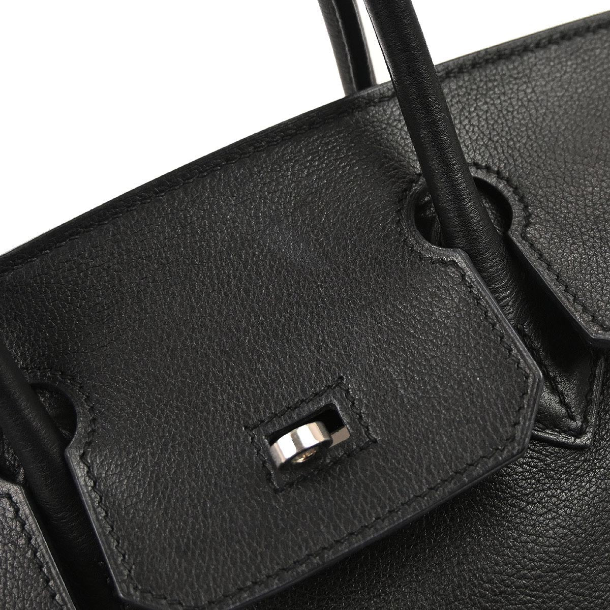 Hermes Black Veau Evergrain Birkin 30 Handbag