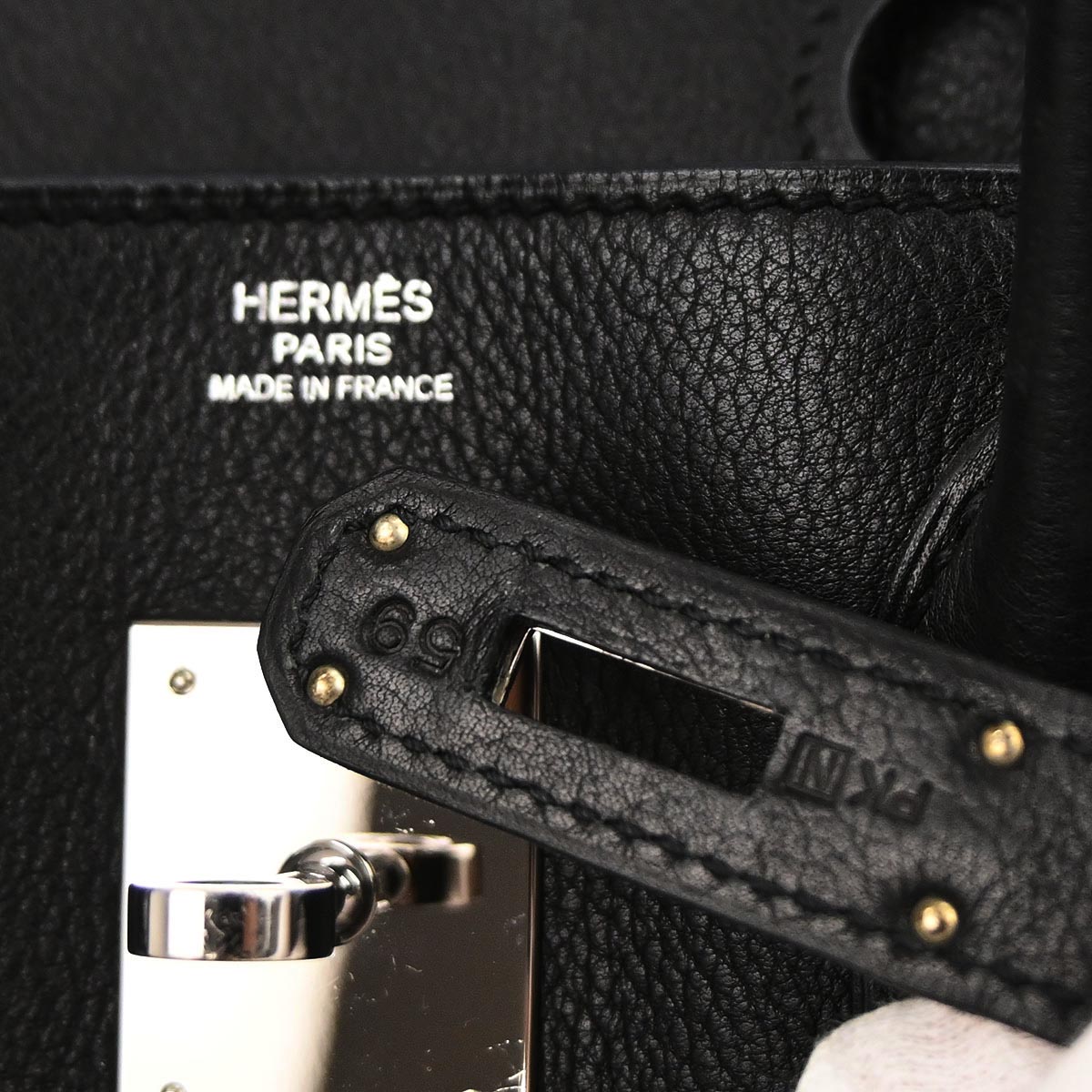 Hermes Black Veau Evergrain Birkin 30 Handbag