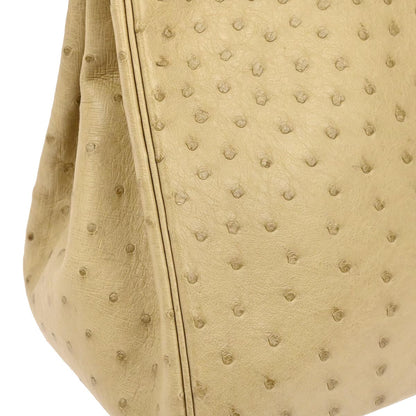 Hermes * Beige Ostrich Haut a Courroies 32 Handbag