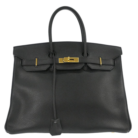 Hermes Black Ardennes Birkin 35 Handbag