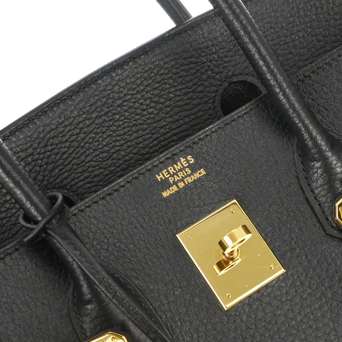 Hermes Black Ardennes Birkin 35 Handbag