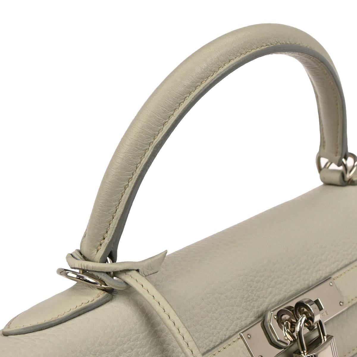 Hermes Light Gray Taurillon Clemence Kelly 32 Retourne 2way Shoulder Handbag