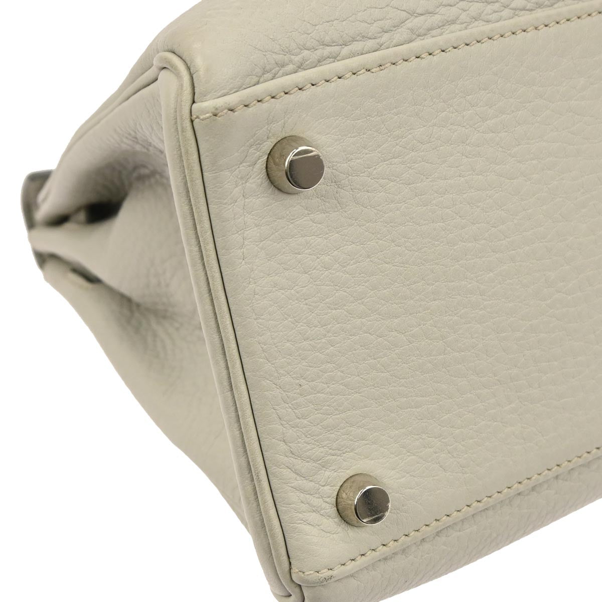 Hermes Light Gray Taurillon Clemence Kelly 32 Retourne 2way Shoulder Handbag