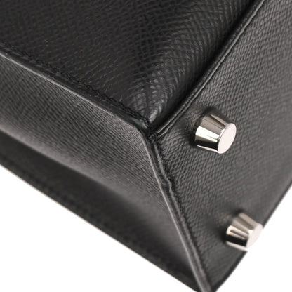 Hermes Black Epsom Kelly 25 Sellier 2way Shoulder Handbag