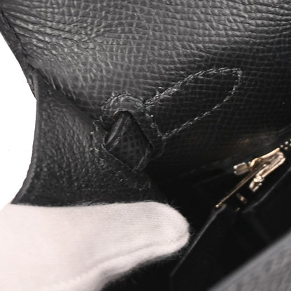 Hermes Black Epsom Kelly 25 Sellier 2way Shoulder Handbag