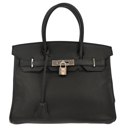 Hermes Black Taurillon Clemence Birkin 30 Handbag
