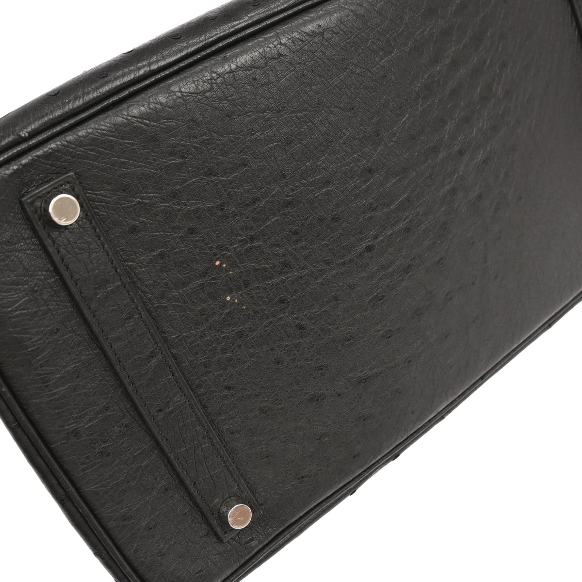 Hermes * Black Ostrich Birkin 35 Handbag