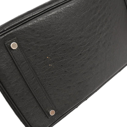 Hermes * Black Ostrich Birkin 35 Handbag