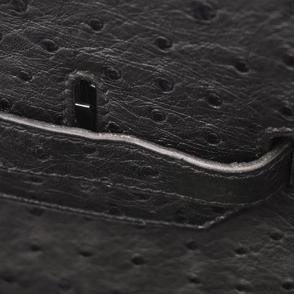 Hermes * Black Ostrich Birkin 35 Handbag