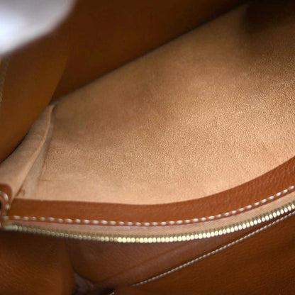 Hermes Gold Barenia Toile H Kelly 35 Retourne 2way Shoulder Handbag