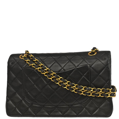 Chanel Black Lambskin Medium Classic Double Flap Shoulder Bag