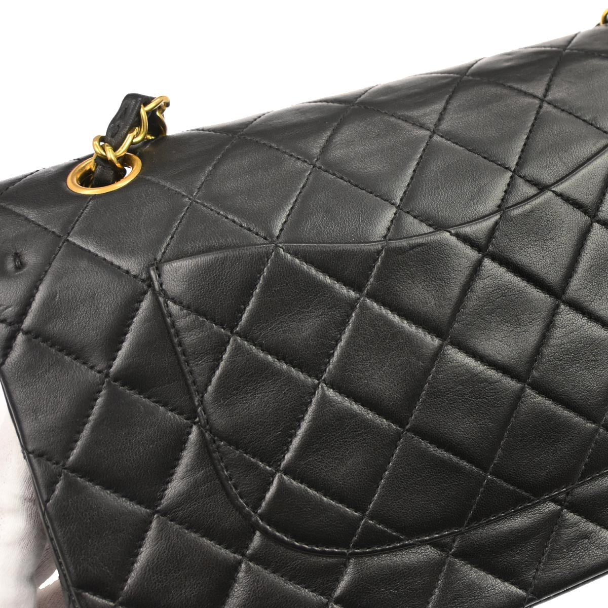 Chanel Black Lambskin Medium Classic Double Flap Shoulder Bag
