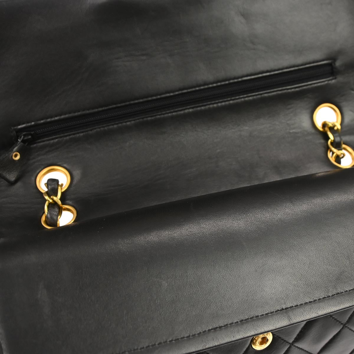 Chanel Black Lambskin Medium Classic Double Flap Shoulder Bag