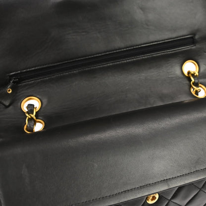 Chanel Black Lambskin Medium Classic Double Flap Shoulder Bag