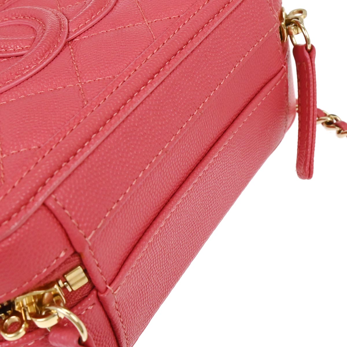 Chanel 2019 Pink Caviar Skin CC Filigree 2way Vanity Shoulder Handbag