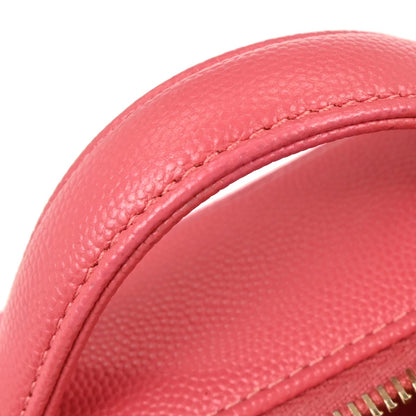 Chanel 2019 Pink Caviar Skin CC Filigree 2way Vanity Shoulder Handbag