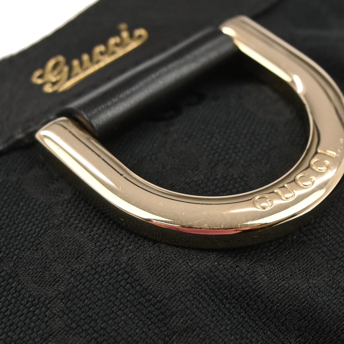 Gucci Black GG Abbey D Ring Handbag