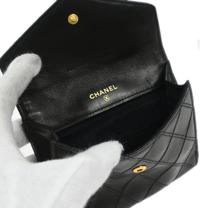 Chanel Black Lambskin Bicolore Wallet