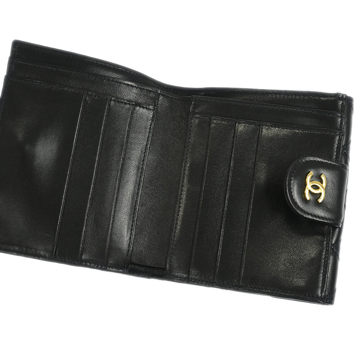 Chanel Black Lambskin Bicolore Wallet