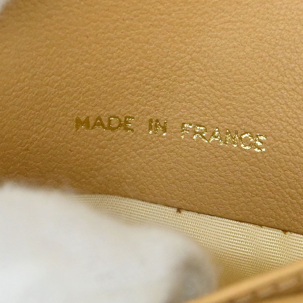 Chanel Bifold Wallet Purse Beige Caviar Skin