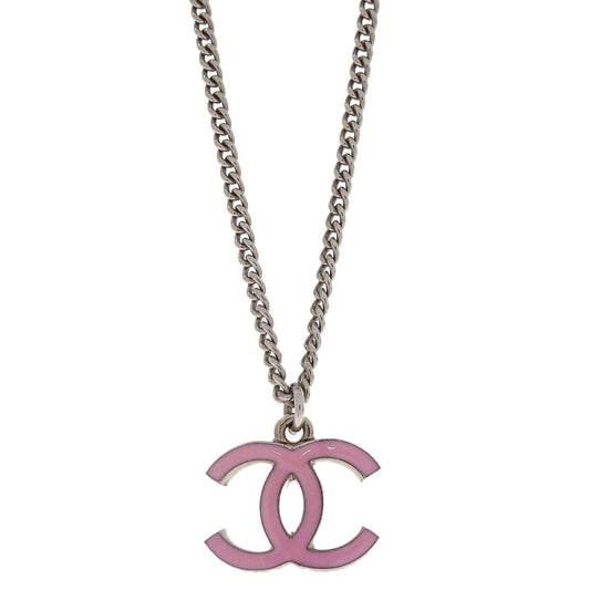 Chanel CC Chain Necklace Pendant Silver Costume Pearl C19C