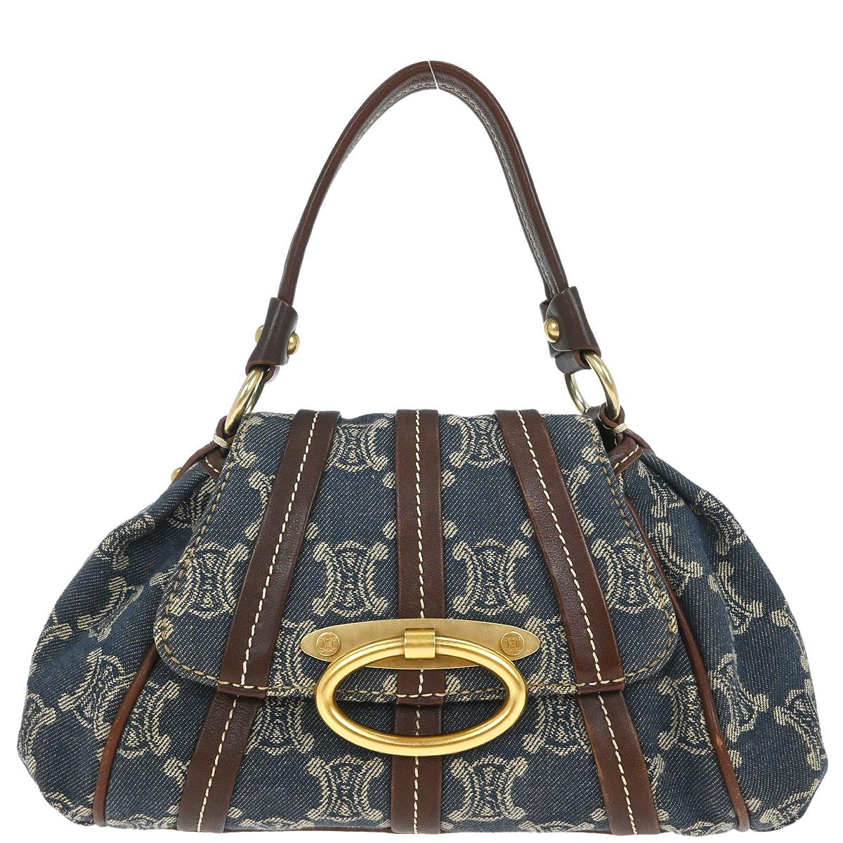 Celine * Blue Denim Macadam Handbag