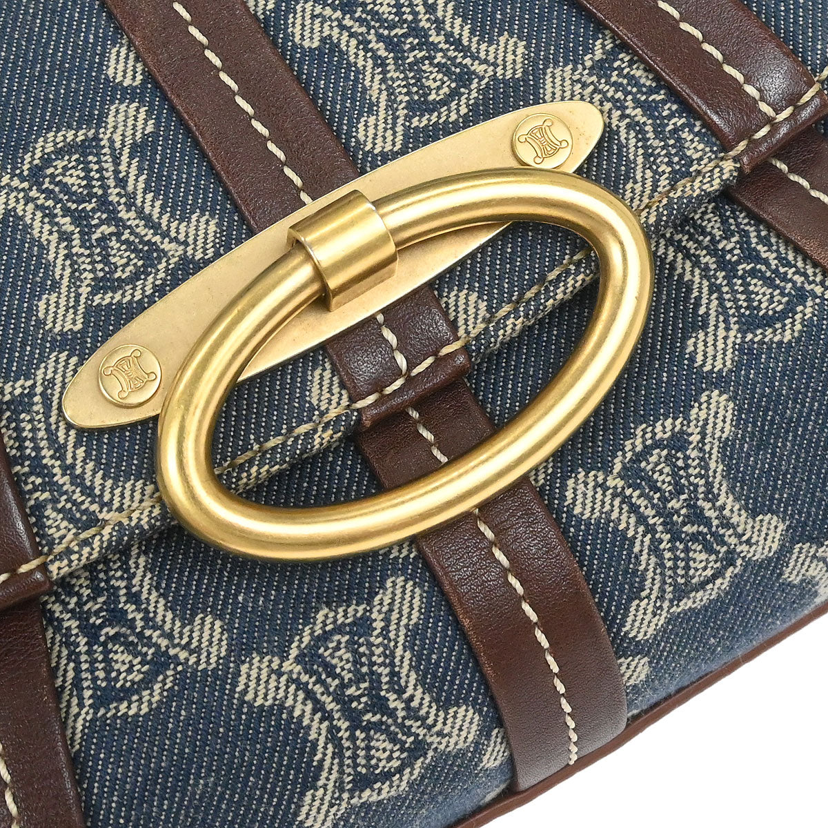 Celine * Blue Denim Macadam Handbag