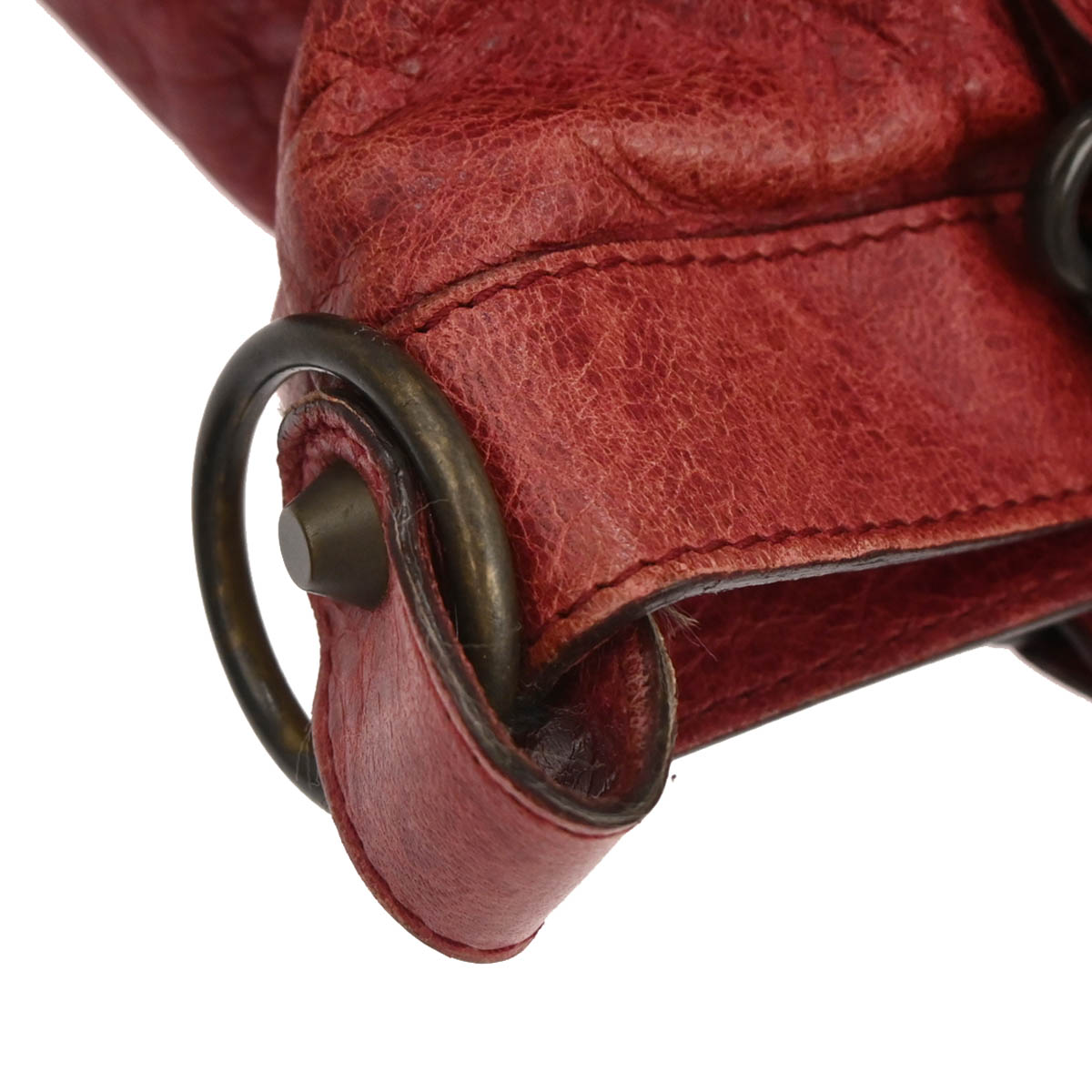 Balenciaga Red Lambskin The First 2way Shoulder Handbag