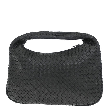 Bottega Veneta Black Lambskin Intrecciato Hobo Handbag
