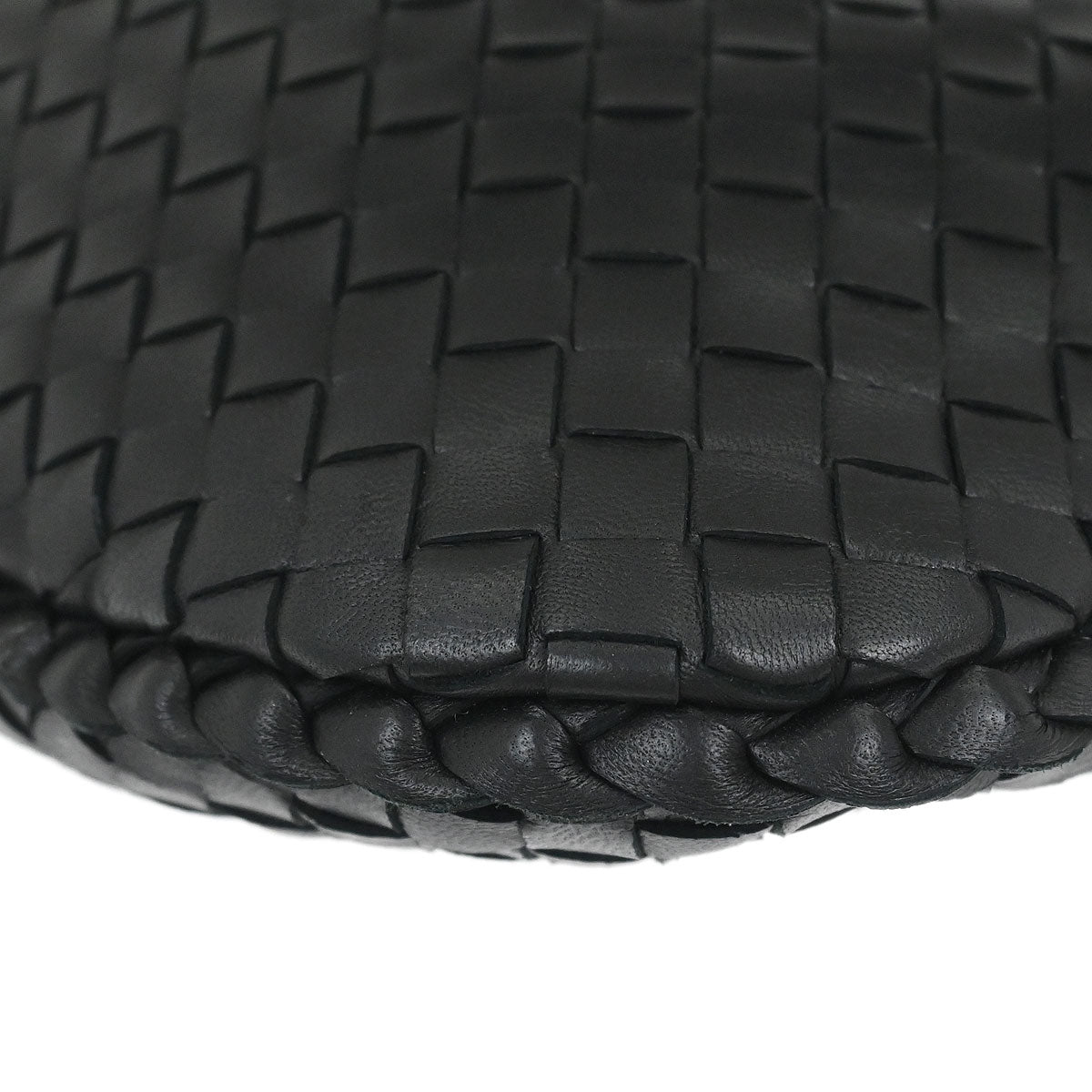 Bottega Veneta Black Lambskin Intrecciato Hobo Handbag